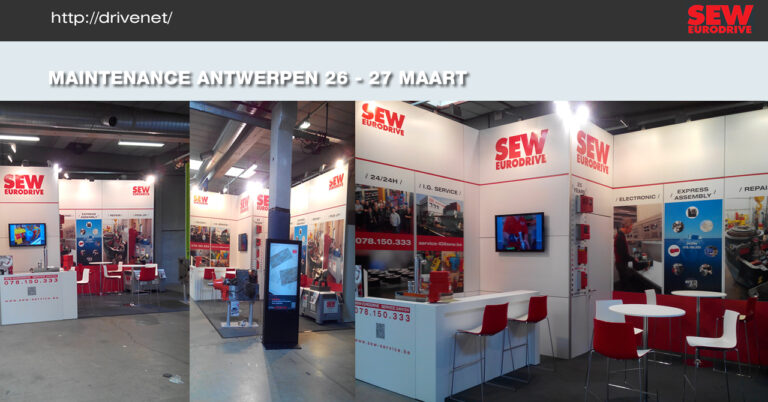 Internal communication — Trade show on a SEW-EURODRIVE TV screen