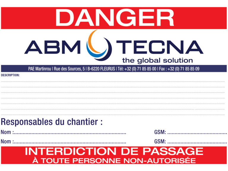 Safety signs for work sites